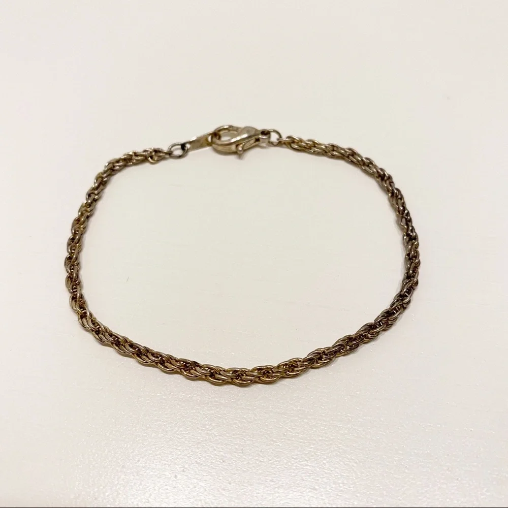 Silver Tone Rope Style Bracelet - Picture 1 of 5